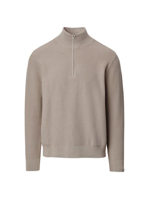 rag & bone Men's Caden Quarter-Zip Cotton-Blend Sweater - Taupe