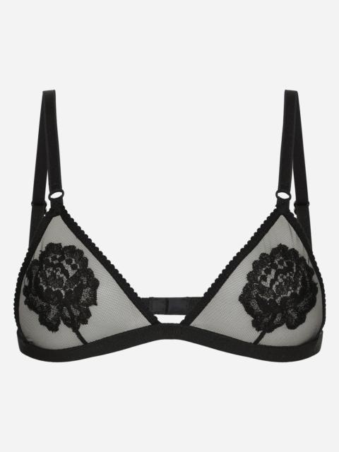 Dolce & Gabbana Lace and tulle soft-cup triangle bra