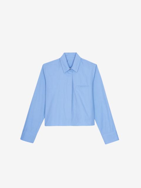 The Frankie Shop Kniva Cropped Shirt - Blue