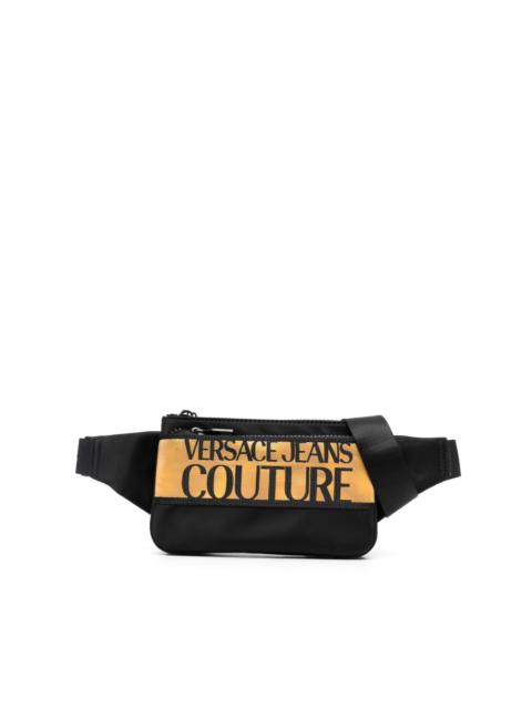 logo-print zip-fastening belt bag