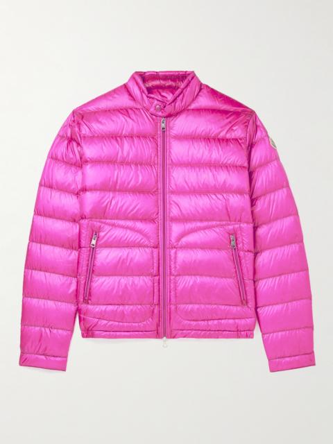 Moncler Acorus Logo-Appliquéd Quilted Glossed-Shell Down Jacket