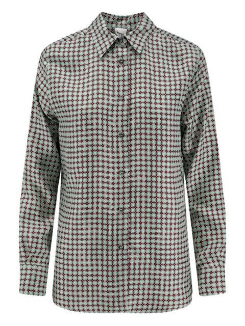 Aspesi geometric-pattern silk shirt