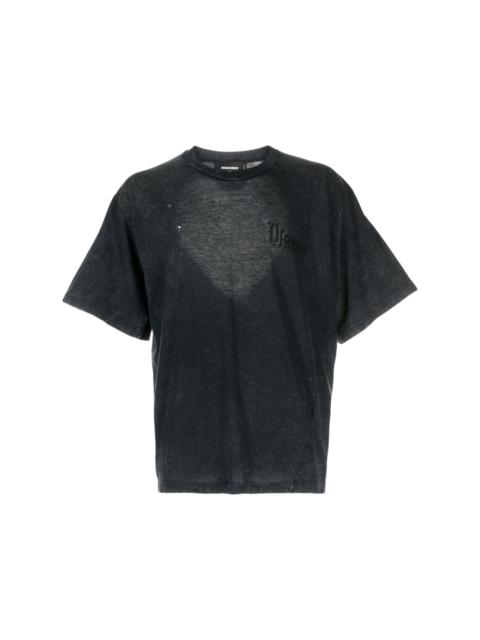 distressed-effect cotton T-shirt