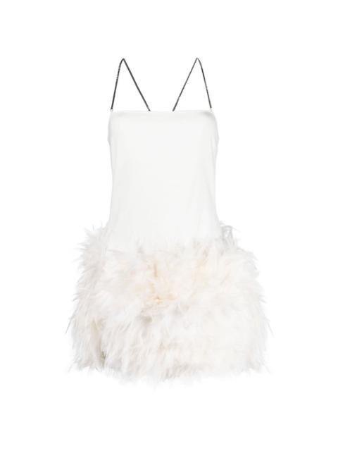 THE ATTICO Fujiko feather-trimmed minidress