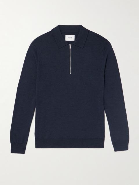 NN07 Sergio 6605 Merino Wool Half-Zip Polo Shirt