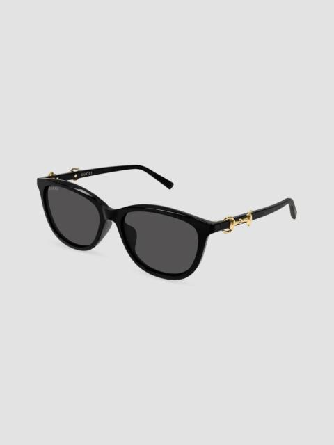 GUCCI Women's Horsebit 56MM Round Sunglasses - Black