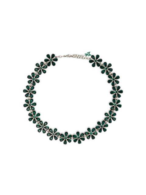 Amina Muaddi floral rhinestone-embellished choker necklace
