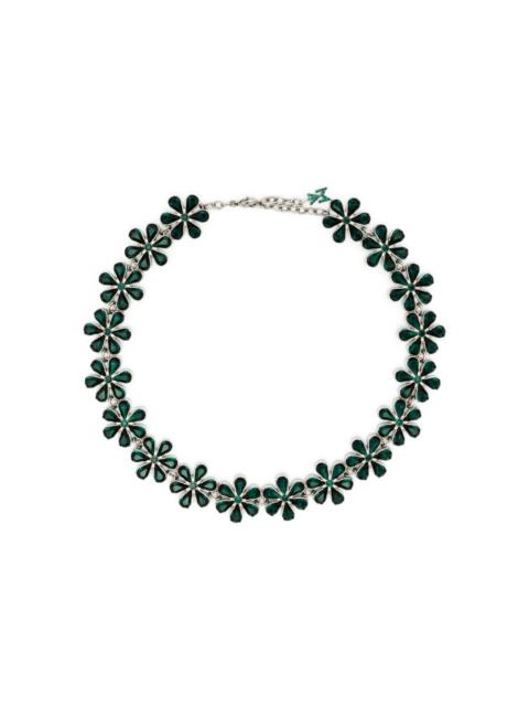 floral rhinestone-embellished choker necklace