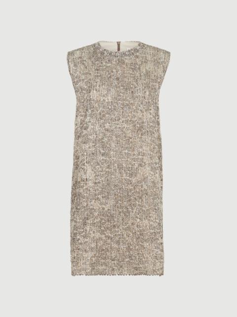 Brunello Cucinelli Dazzling craquelé embroidery dress in mohair and wool