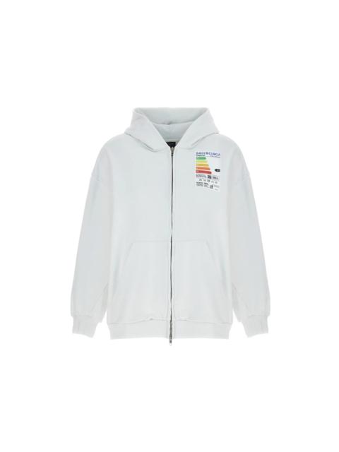 BALENCIAGA Balenciaga Energy Patched Jersey Oversized Hoodie White