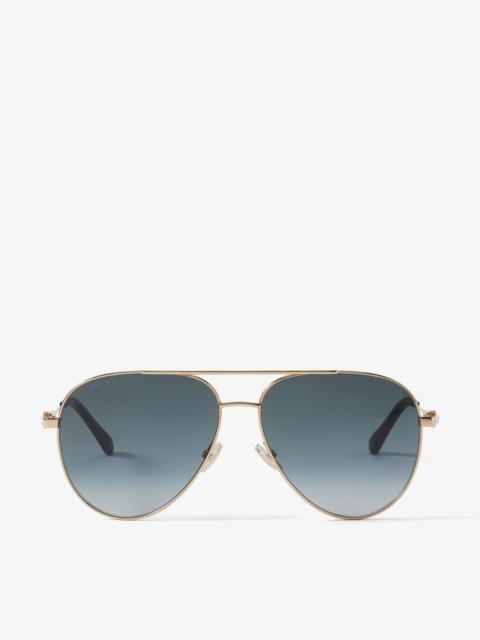 Olly
Rose Gold Aviator Sunglasses with Grey Shaded Lenses and Crystal Embellishment