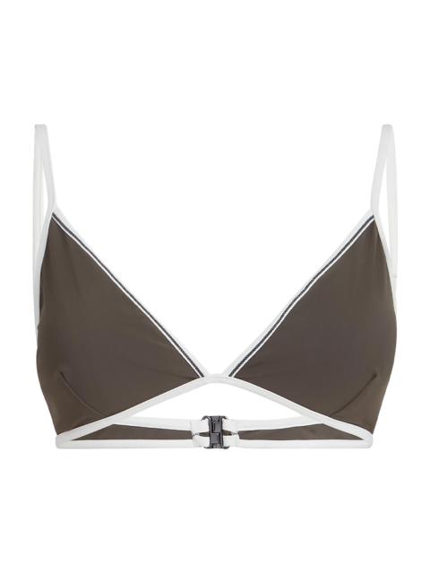Brunello Cucinelli Women's Techno Jersey Bikini Top with Monili - Military