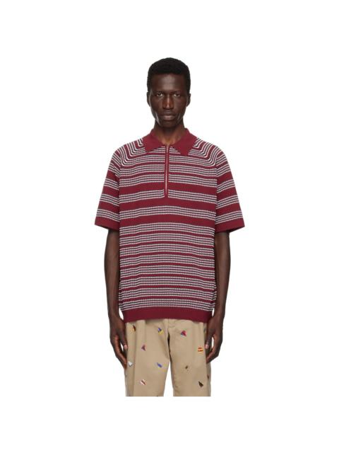 BEAMS PLUS Red Jacquard Polo