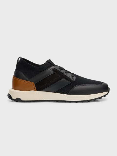 Men's Maglia Leather and Technical Knit Runner Sneakers