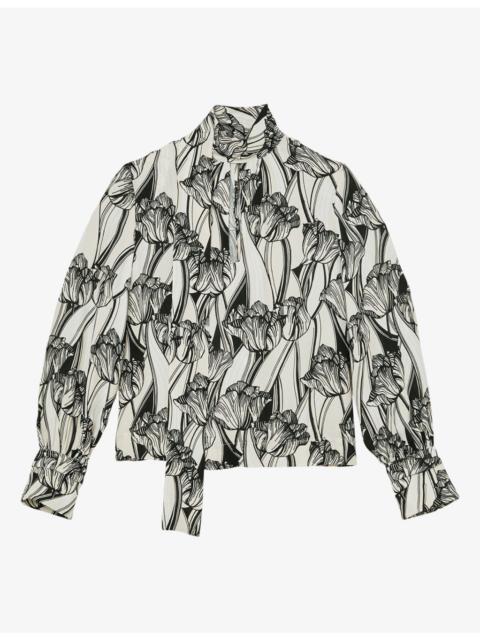 REISS Kennedy Floral Woven Blouse