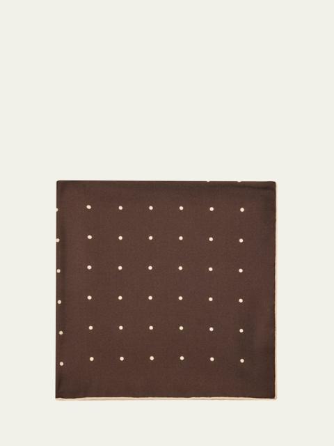 Loro Piana Men's Pois Silk Twill Scarf
