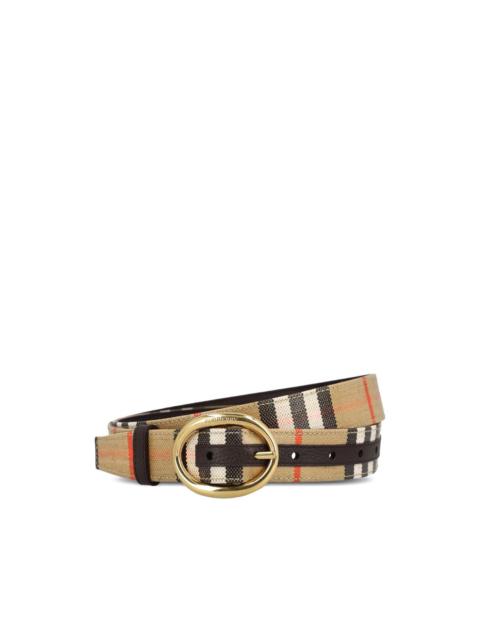 Burberry check oval-buckle belt