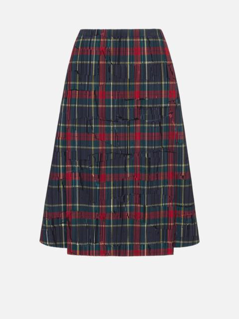 EMILIA WICKSTEAD Ifsa Skirt in Red & Green Flocked Check