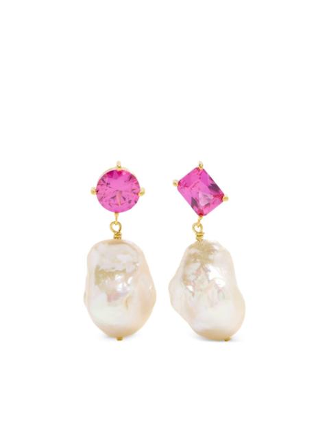Completedworks pink pearl drop earrings