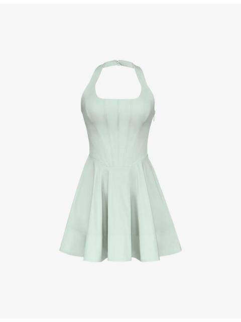 House of CB Sasha Halterneck Stretch-Cotton Mini Dress