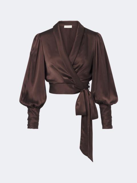 Zimmermann Silk satin wrap top