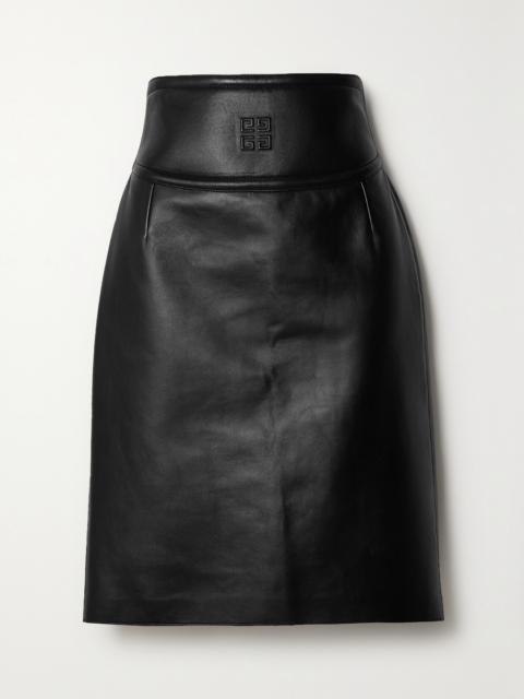 Givenchy Cutout Embossed Leather Skirt