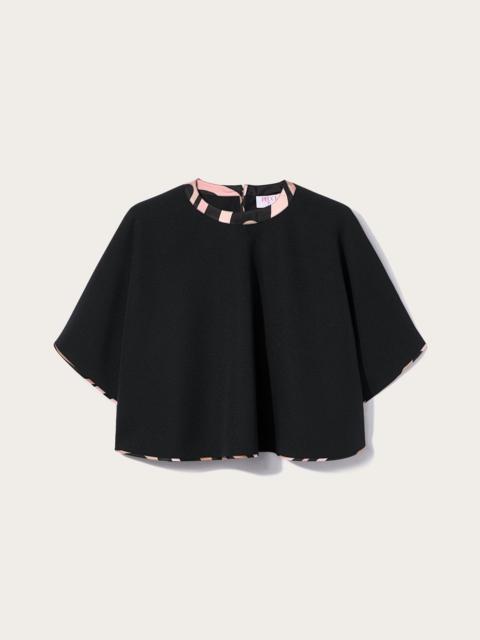 PUCCI CAPE BLOUSE WITH PRINTED DETAILS