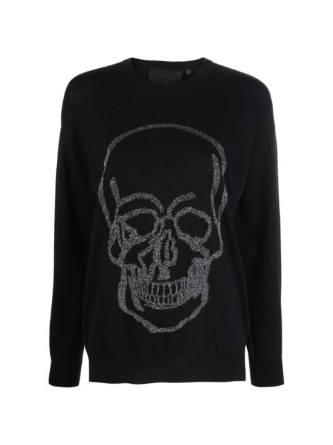 skull-print jumper