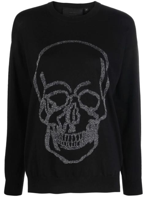 skull-print jumper