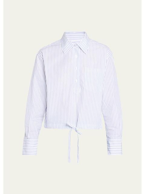 WE-AR4 The CC Striped Drawstring Cotton Shirt