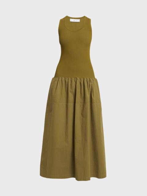 Proenza Schouler Malia Combo Drop-Waist Maxi Dress