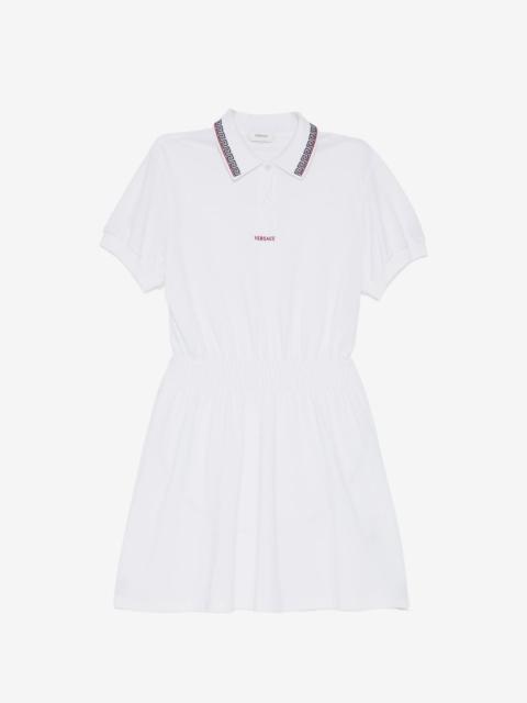 VERSACE logo-embroidered dress