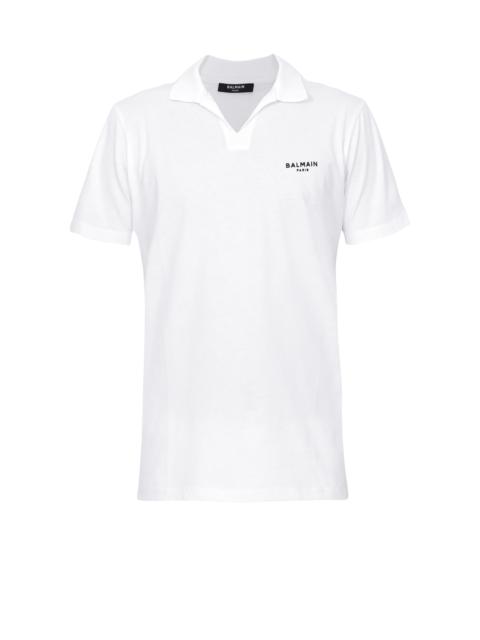 Balmain logo polo shirt in eco-responsible cotton