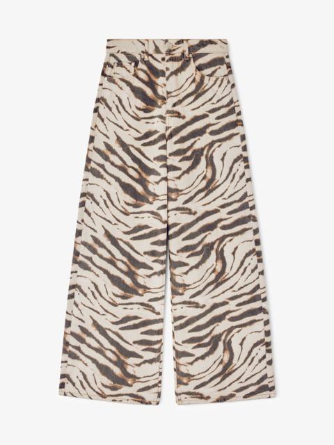 GANNI LARI WIDE JEANS IN ZEBRA DENIM