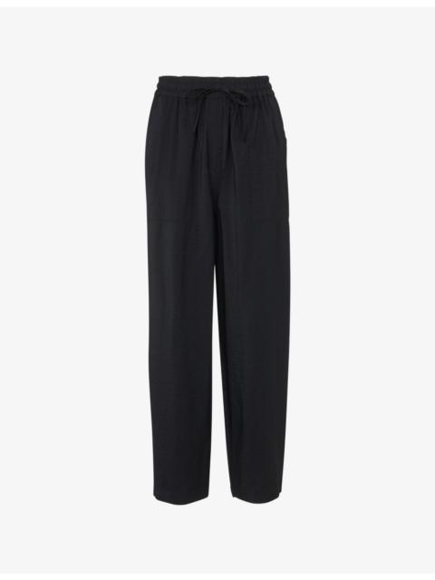WHISTLES Tie-Waist Straight-Leg Woven Trousers