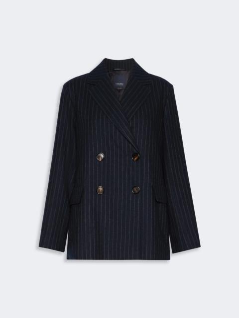 'S Max Mara CALIBRI Double-breasted pinstripe wool jacket - MIDNIGHTBLUE