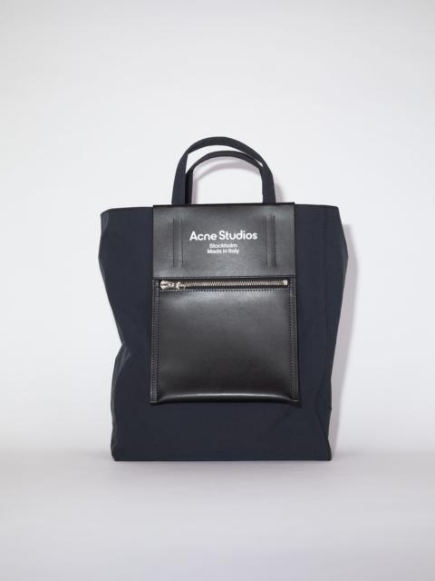 Papery nylon tote bag - Black/Black