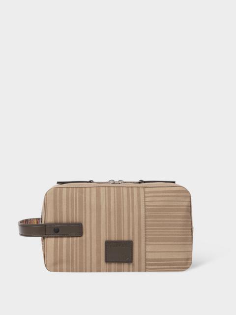 Sand 'Shadow Stripe' Wash Bag