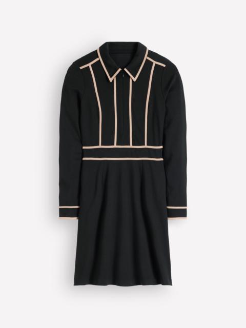 BODEN Ula Ponte Short Dress-Black, Camel