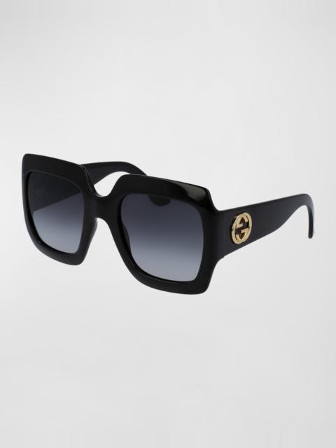 GUCCI Oversized Square Sunglasses, Black