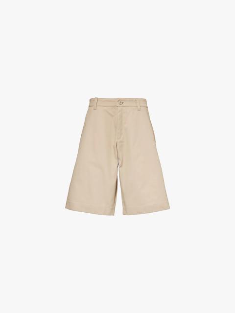 Champion Brand-appliqué mid-rise cotton-blend shorts