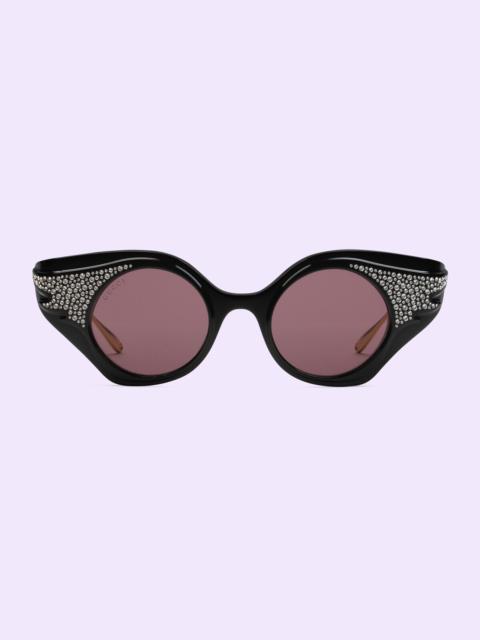 Cat-eye sunglasses with crystals