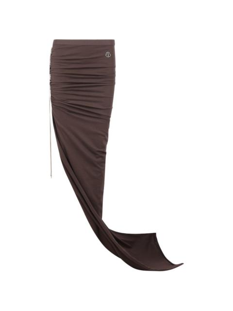 Moncler x Rick Owens logo patch drawstring maxi skirt