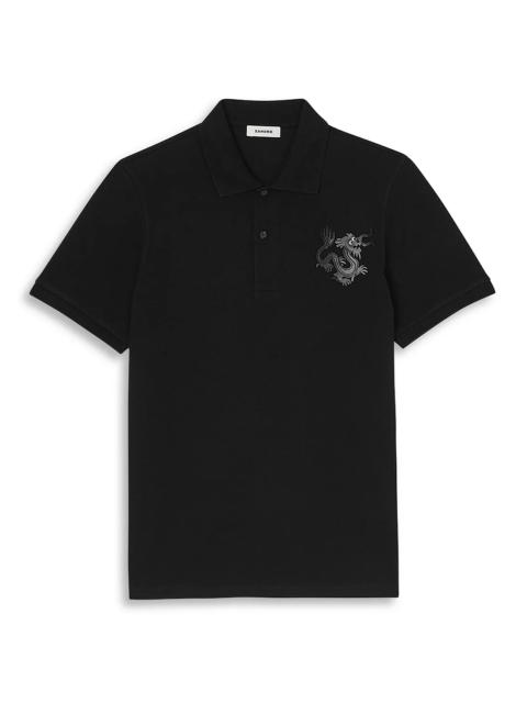 Regular Fit Embroidered Dragon Polo Shirt