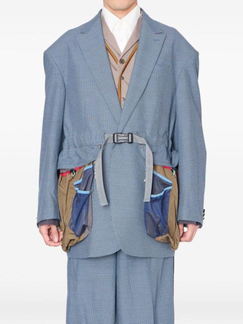 Kolor plaid multi-pocket blazer