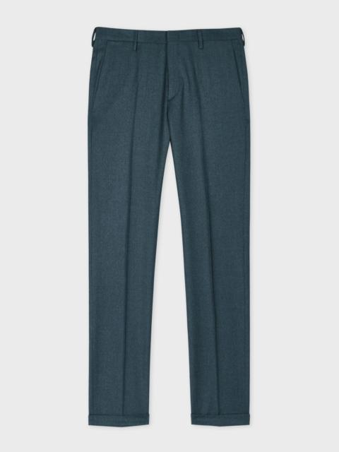 Paul Smith Slim-Fit Teal Overdyed Wool-Cashmere Flannel Trousers