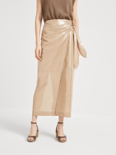 Brunello Cucinelli Lamé cotton gauze sarong skirt