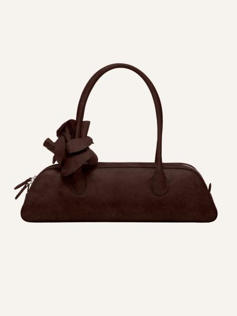 MAGDA BUTRYM Brigitte trapeze bag in brown suede and silver