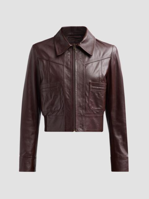 NILI LOTAN Women's Charly Leather Jacket - Bordeaux