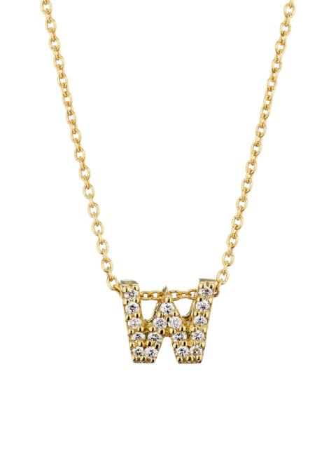 ROBERTO COIN Women's Tiny Treasures Diamond & 18K Yellow Gold Initial Necklace - Initial W